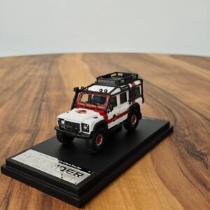 Limited Edition Land Rover Defender Jurassk Park Timemicro 1:64 White