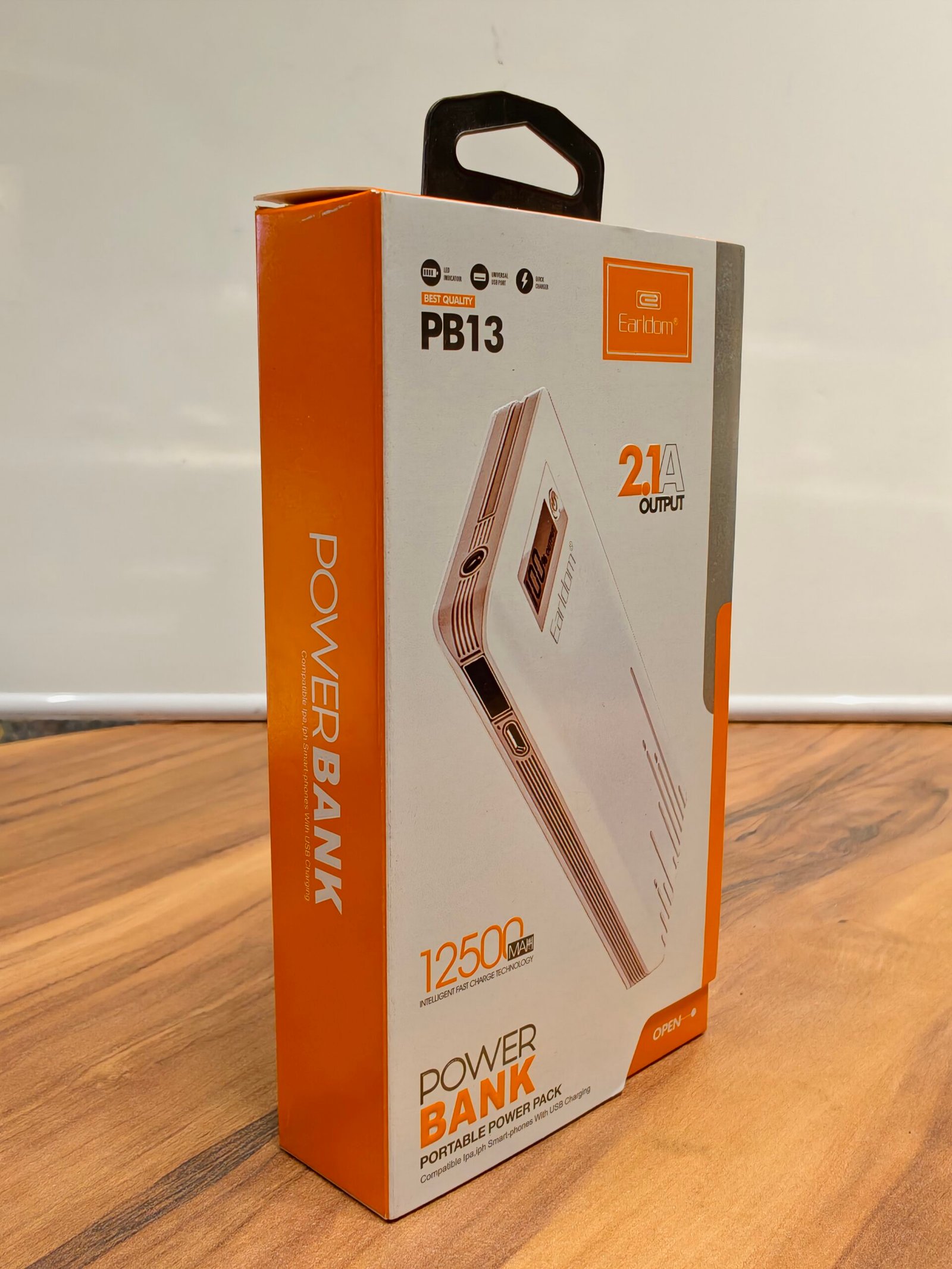 Power Bank Earldom ET-PB13 Portable Charger 12500mAh – Color: White
